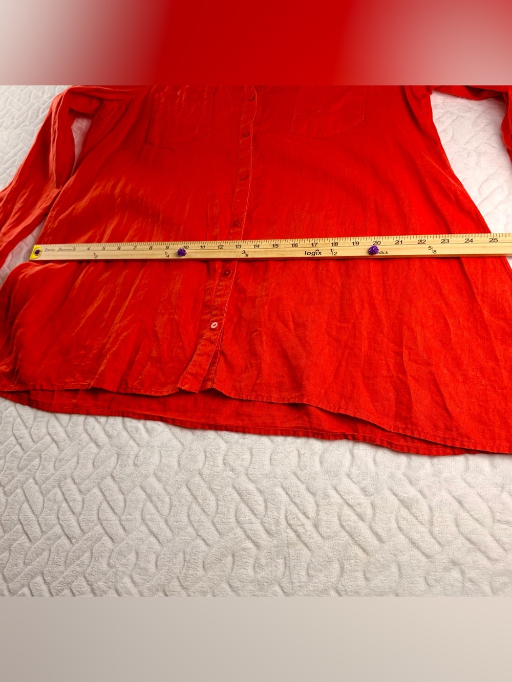 Eileen Fisher Made in USA Organic Irish Linen button down Shirt Women’s Size M - Picture 8 of 9